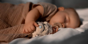 Bébé mignon avec son doudou